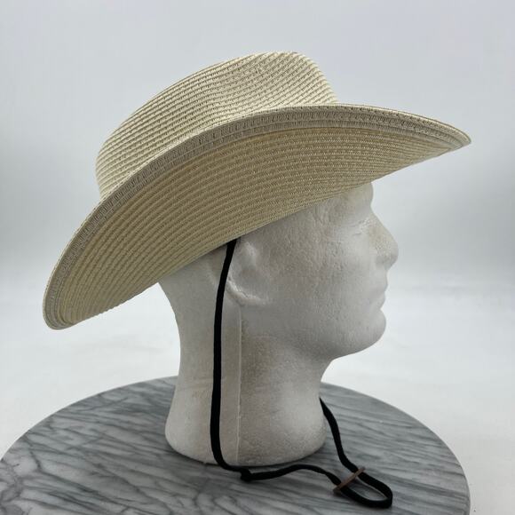 Furtalk Sun Hat Womens M/L Ivory Beach Retro Western Outdoor Curved Rim Visor - Picture 4 of 12